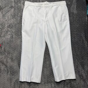 White Cintas Dress Pants‎ 40 HEMMED Regular Fit Flat Front Polyester (2095)